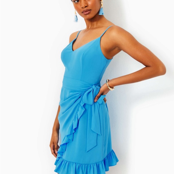 Lilly Pulitzer wrap dress lunar blue 00 - Picture 2 of 4